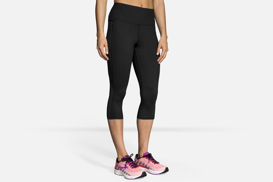 Brooks Women's Greenlight Capri Bottoms Black ( UZMAV2709 )